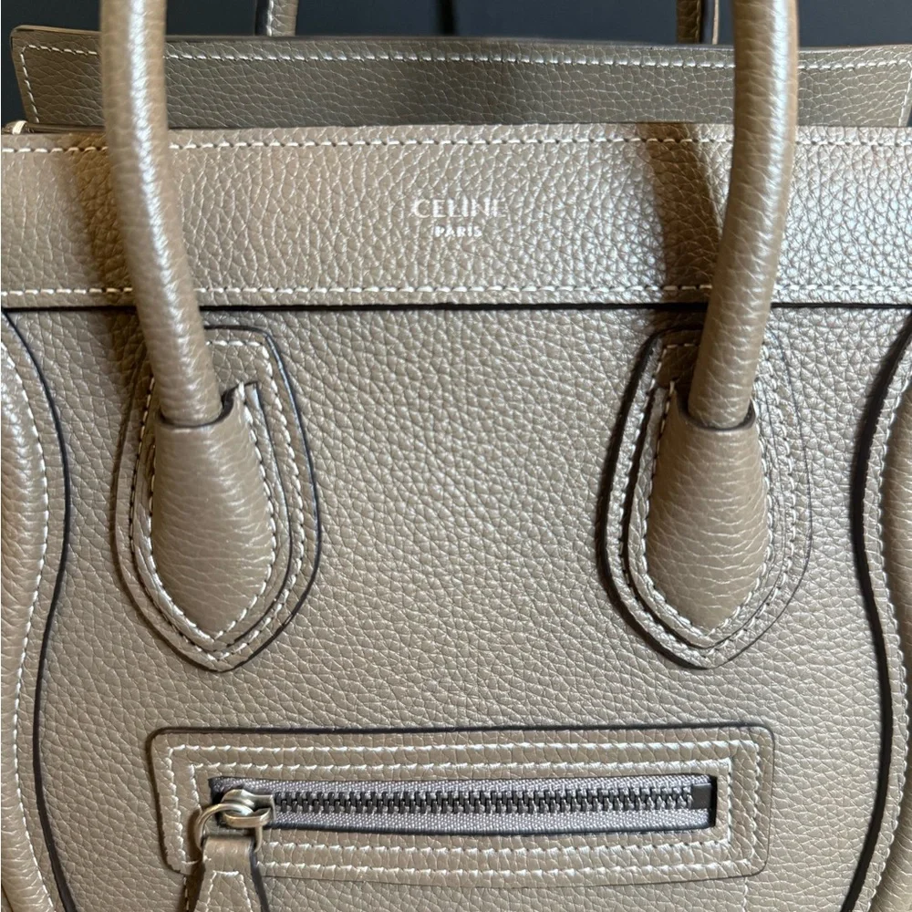 Celine Taupe Mini Luggage Tote - CELINE - Picture 3 of 7